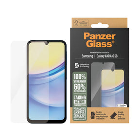 Folie de protectie PanzerGlass® Ultra-Wide Fit w. EasyAligner compatibil cu Samsung Galaxy A16 4G / A16 5G, Transparent