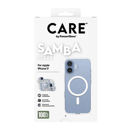 Husa de protectie PanzerGlass® CARE Fashionable w. White MagSafe compatibil cu iPhone 17, Transparent