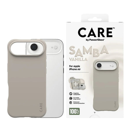 Husa de protectie PanzerGlass® CARE Fashionable w. MagSafe compatibil cu iPhone 17 Air, Samba Vanilla