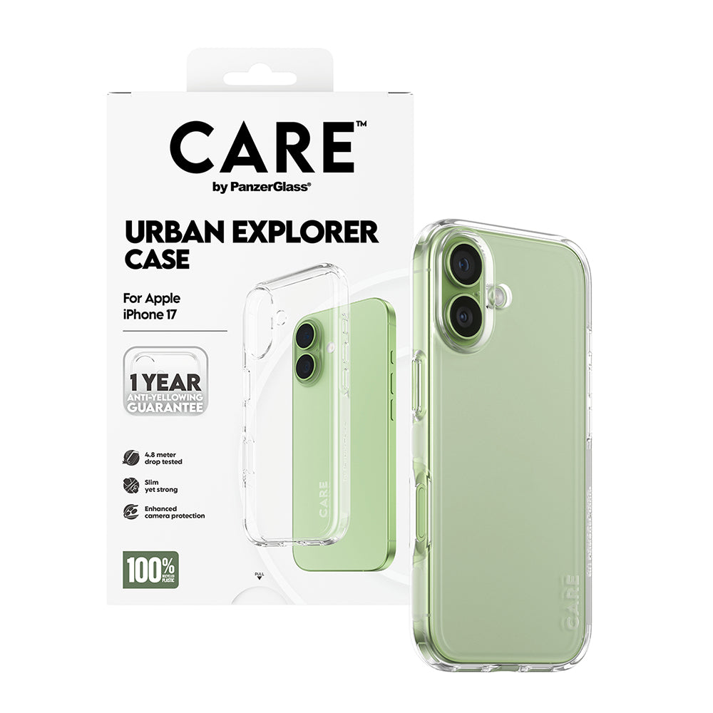 Husa de protectie PanzerGlass® CARE Flagship Urban Explorer compatibil cu iPhone 17, Transparent