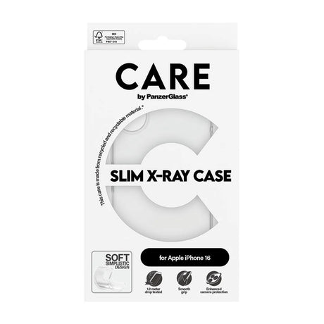Husa de protectie PanzerGlass® CARE Fashionable compatibil cu iPhone 16, Transparent