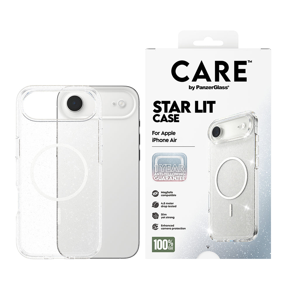 Husa de protectie PanzerGlass® CARE Flagship Urban Explorer Star Lit White MagSafe compatibil cu iPhone 17 Air, Transparent