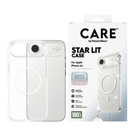 Husa de protectie PanzerGlass® CARE Flagship Urban Explorer Star Lit White MagSafe compatibil cu iPhone 17 Air, Transparent