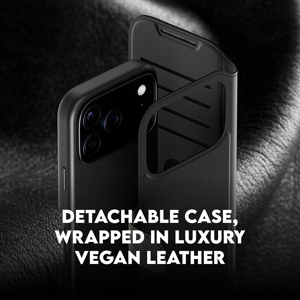 Husa de protectie PanzerGlass® CARE Feature MagSafe Tango Two-in-One Wallet compatibil cu iPhone 17 Pro, Negru