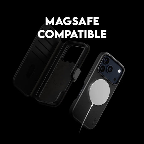 Husa de protectie PanzerGlass® CARE Feature MagSafe Tango Two-in-One Wallet compatibil cu iPhone 17 Pro, Negru