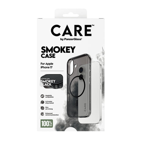 Husa de protectie PanzerGlass® CARE Flagship Urban Explorer Black MagSafe compatibil cu iPhone 17, Smokey