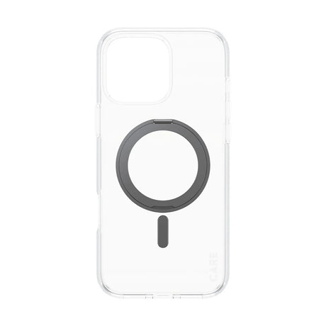 Husa de protectie PanzerGlass® CARE Feature Black Kickstand & MagSafe compatibil cu iPhone 16 Pro Max, Transparent