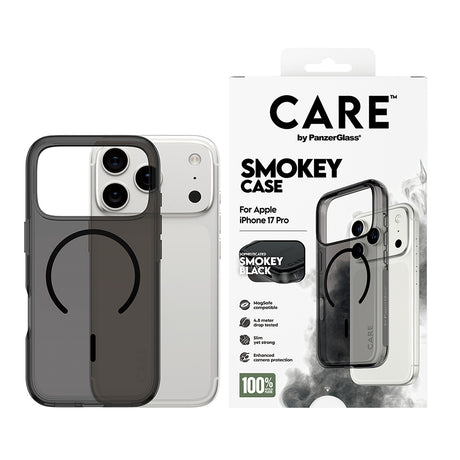 Husa de protectie PanzerGlass® CARE Flagship Urban Explorer Black MagSafe compatibil cu iPhone 17 Pro Max, Smokey