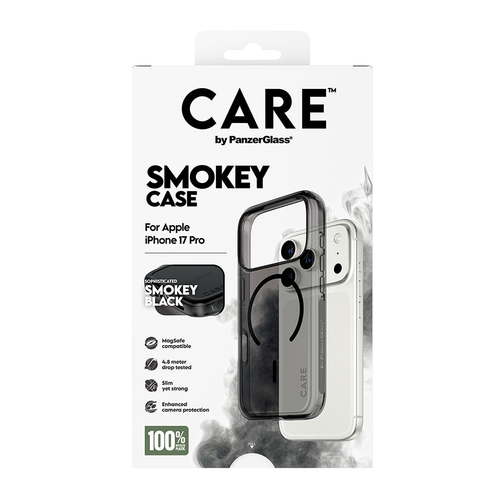 Husa de protectie PanzerGlass® CARE Flagship Urban Explorer Black MagSafe compatibil cu iPhone 17 Pro, Smokey