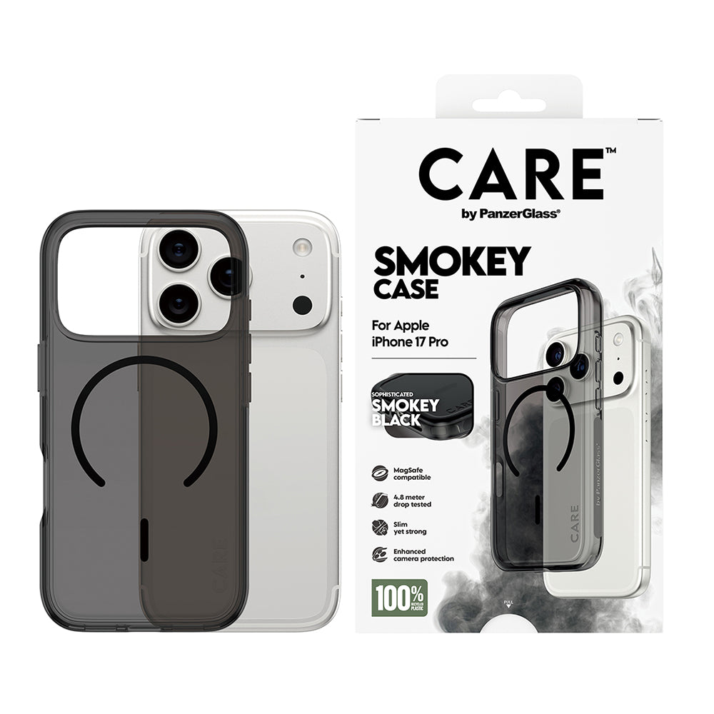 Husa de protectie PanzerGlass® CARE Flagship Urban Explorer Black MagSafe compatibil cu iPhone 17 Pro, Smokey