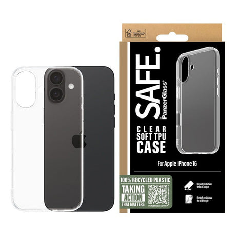 Husa de protectie PanzerGlass® SAFE. TPU Series compatibil cu iPhone 16, Transparent