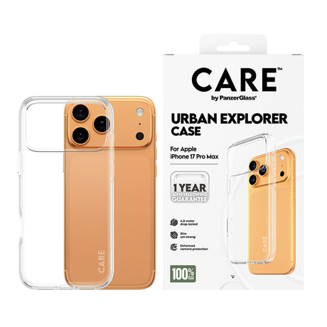 Husa de protectie PanzerGlass® CARE Flagship Urban Explorer compatibil cu iPhone 17 Pro, Transparent