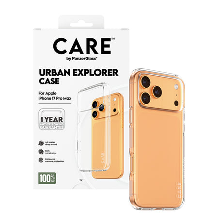 Husa de protectie PanzerGlass® CARE Flagship Urban Explorer compatibil cu iPhone 17 Pro, Transparent