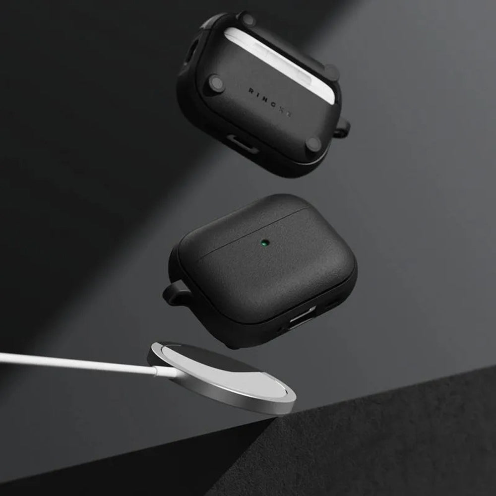 Casti Ringke Protection Case Onyx Magnetic, for AirPods Pro 3, Non-Slip Texture, Carabiner Hole, Negru