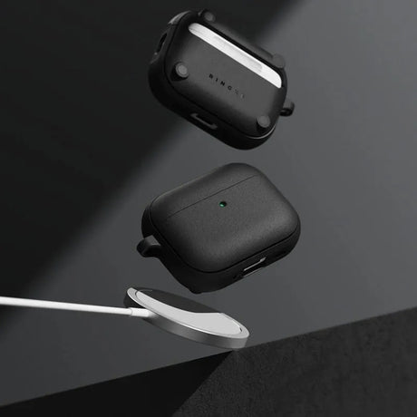 Casti Ringke Protection Case Onyx Magnetic, for AirPods Pro 3, Non-Slip Texture, Carabiner Hole, Negru