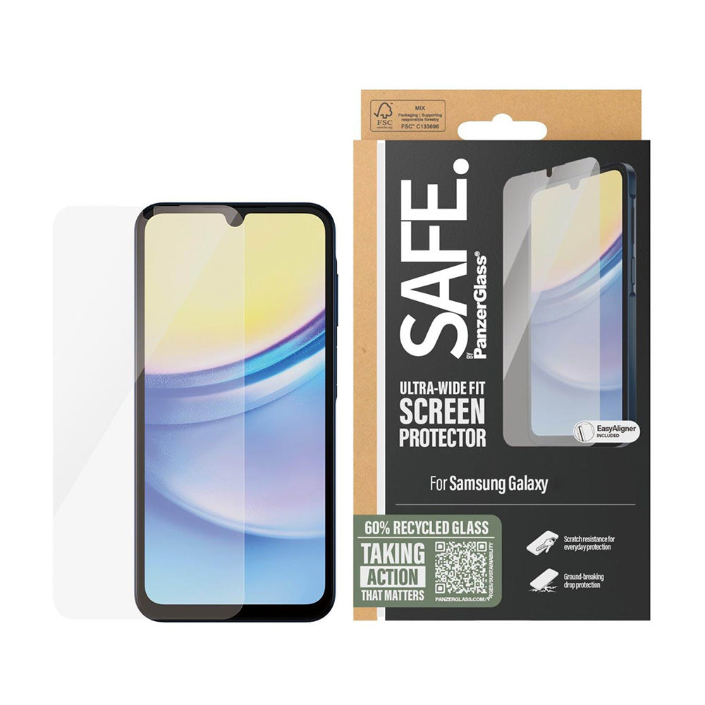 Folie de protectie PanzerGlass® SAFE. Ultra-Wide Fit compatibil cu Samsung Galaxy A16 4G / A16 5G, Transparent