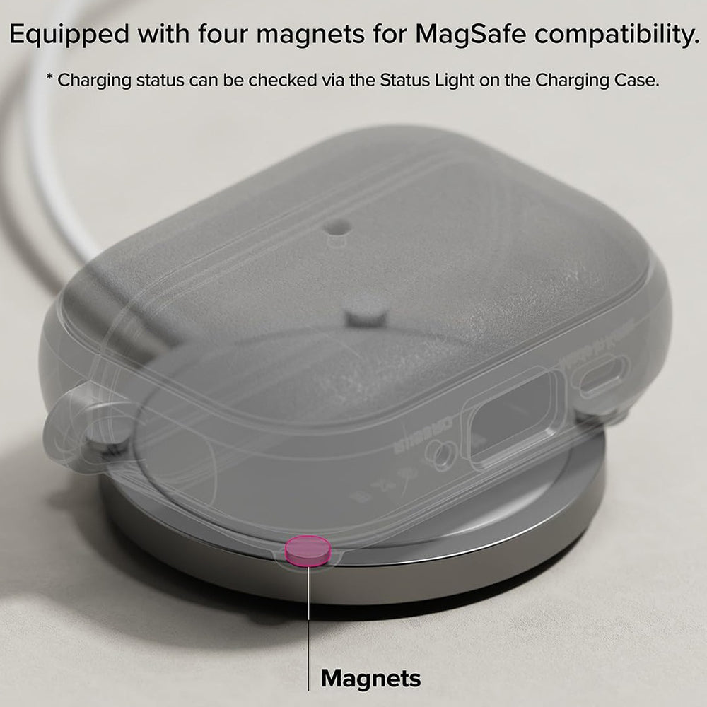 Casti Ringke Protection Case Onyx Magnetic, for AirPods Pro 3, Non-Slip Texture, Carabiner Hole, Constant Coral