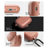 Casti Ringke Protection Case Onyx Magnetic, for AirPods Pro 3, Non-Slip Texture, Carabiner Hole, Constant Coral