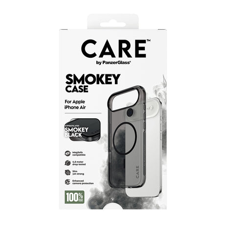 Husa de protectie PanzerGlass® CARE Flagship Urban Explorer Black MagSafe compatibil cu iPhone 17 Air, Smokey