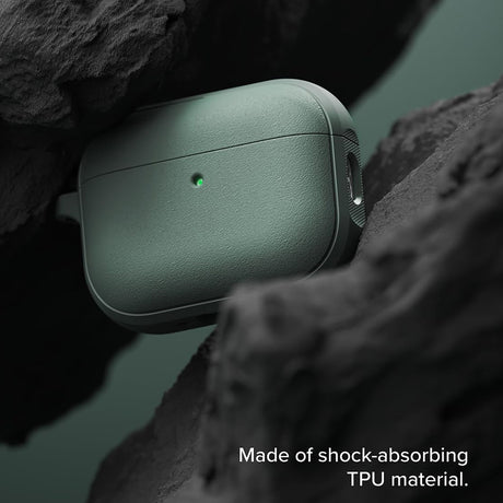 Casti Ringke Protection Case Onyx Magnetic, for AirPods Pro 3, Non-Slip Texture, Carabiner Hole, Sage Green