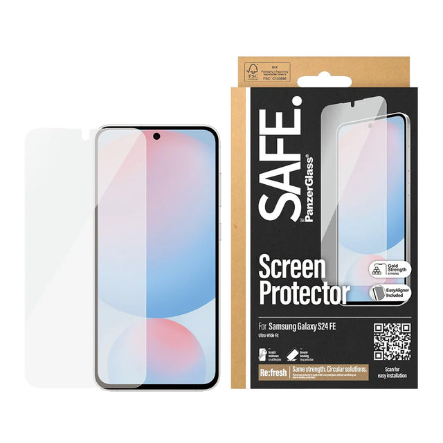 Folie de protectie PanzerGlass® SAFE. Ultra-Wide Fit w. Aligner compatibil cu Samsung Galaxy S24 FE, Transparent