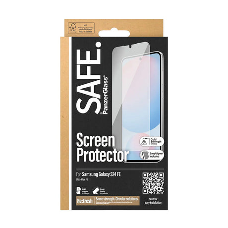 Folie de protectie PanzerGlass® SAFE. Ultra-Wide Fit w. Aligner compatibil cu Samsung Galaxy S24 FE, Transparent