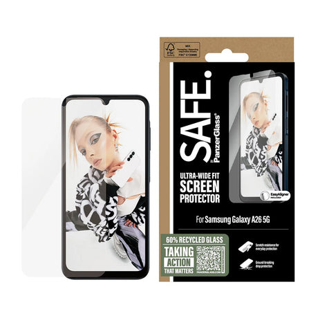 Folie de protectie PanzerGlass® SAFE. Ultra-Wide Fit w. Aligner compatibil cu Samsung Galaxy A26 5G, Transparent