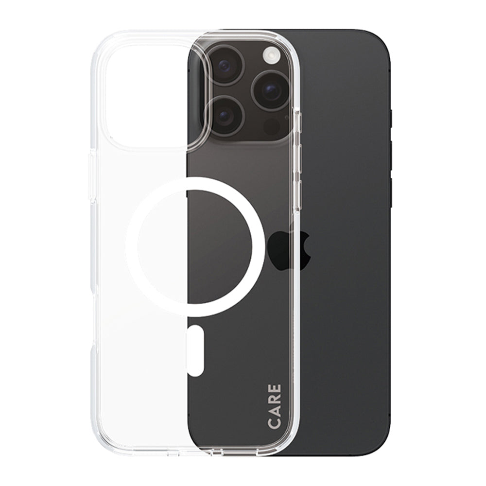 Husa de protectie PanzerGlass® CARE Flagship Urban Combat White MagSafe compatibil cu iPhone 16 Pro Max, Transparent