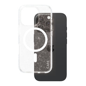 Husa de protectie PanzerGlass® CARE Flagship Urban Combat Star Lit White MagSafe compatibil cu iPhone 16 Pro, Transparent