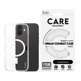 Husa de protectie PanzerGlass® CARE Flagship Urban Combat White MagSafe compatibil cu iPhone 16, Transparent