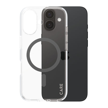 Husa de protectie PanzerGlass® CARE Flagship Urban Combat Black MagSafe compatibil cu iPhone 16, Transparent