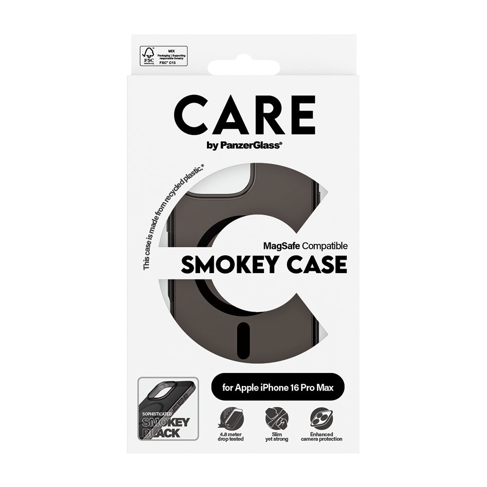 Husa de protectie PanzerGlass® CARE Flagship Urban Combat Black MagSafe compatibil cu iPhone 16 Pro Max, Smokey