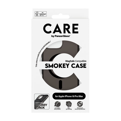 Husa de protectie PanzerGlass® CARE Flagship Urban Combat Black MagSafe compatibil cu iPhone 16 Pro Max, Smokey
