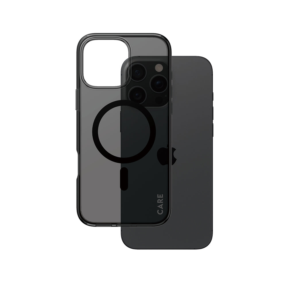 Husa de protectie PanzerGlass® CARE Flagship Urban Combat Black MagSafe compatibil cu iPhone 16 Pro Max, Smokey