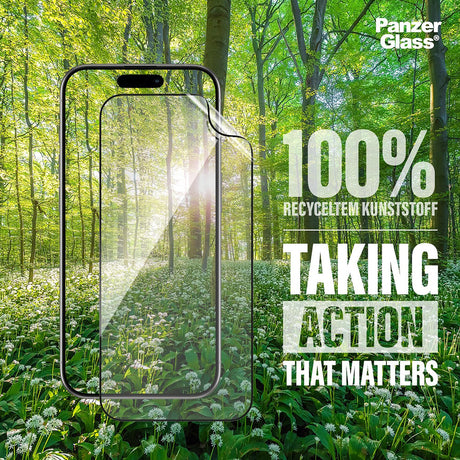 Folie de protectie PanzerGlass® Ultra-Wide Fit EyeCare compatibil cu iPhone 16 / iPhone 15, Negru