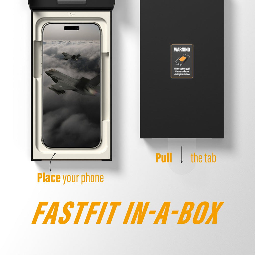 Folie de protectie PanzerGlass® Ultra-Wide Fit Stealth w. FASTFIT IN-A-BOX compatibil cu iPhone 17 / iPhone 16 Pro, Negru