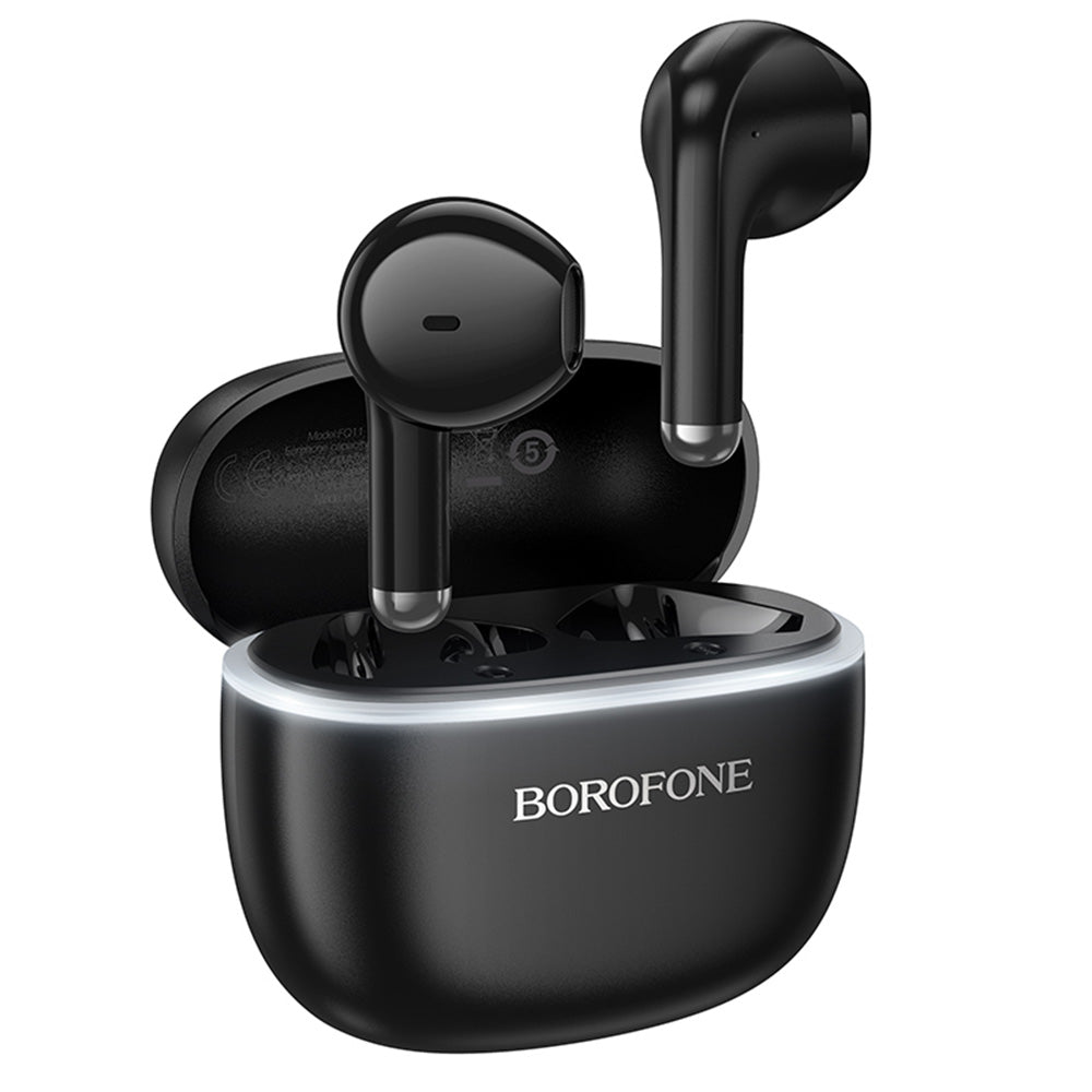Casti Borofone Sound (FQ11), Bluetooth V5.4, 300mAh, True Wireless, Siri Activation, In-Ear Design, Negru