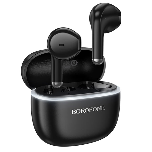 Casti Borofone Sound (FQ11), Bluetooth V5.4, 300mAh, True Wireless, Siri Activation, In-Ear Design, Negru