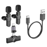Casti Borofone (set de 2) Wireless Lavalier Microphones Trophy (BFK12), 2.4Ghz, Type-C, Lightning, 70mAh, Negru