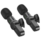Casti Borofone (set de 2) Wireless Lavalier Microphones Trophy (BFK12), 2.4Ghz, Type-C, Lightning, 70mAh, Negru