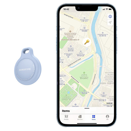 Gadget Borofone Smart Positioning Anti-lost Device Exquisite (BC101), Compatible Apple Find My (iOS Only), 230mAh, Negru Profund