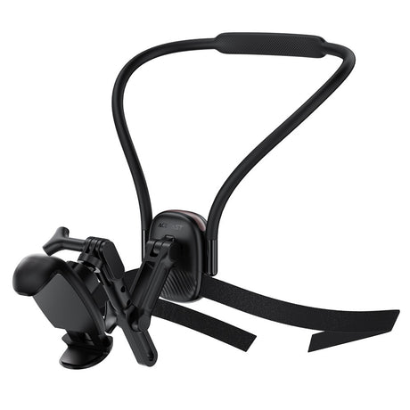 Suport Acefast Neck Phone (E33), for GoPro, Phone, with Clamp, 360° Adjustable, Secure Fit, Silicone Neckband, Negru
