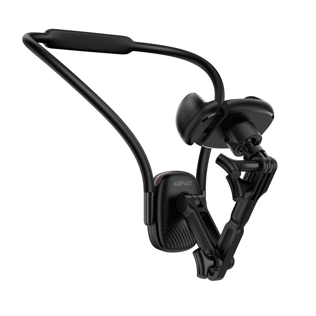 Suport Acefast Neck Phone (E33), for GoPro, Phone, with Clamp, 360° Adjustable, Secure Fit, Silicone Neckband, Negru