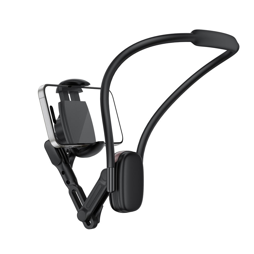 Suport Acefast Neck Phone (E33), for GoPro, Phone, with Clamp, 360° Adjustable, Secure Fit, Silicone Neckband, Negru