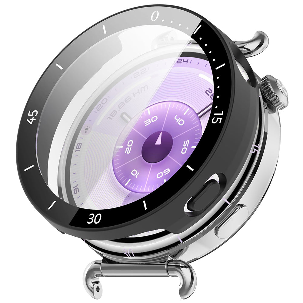 Folie de protectie smartwatch Techsuit Defense360 Pro Bezel + Screen Protector compatibil cu Huawei Watch GT 6 41mm, Negru Mat