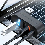 Hub/Dock Techsuit Docking Station SplitterNode 4 in 1 (H17), USB to 3x USB, 1x Type-C, 5Gbps, ABS, 180° Rotation, Negru