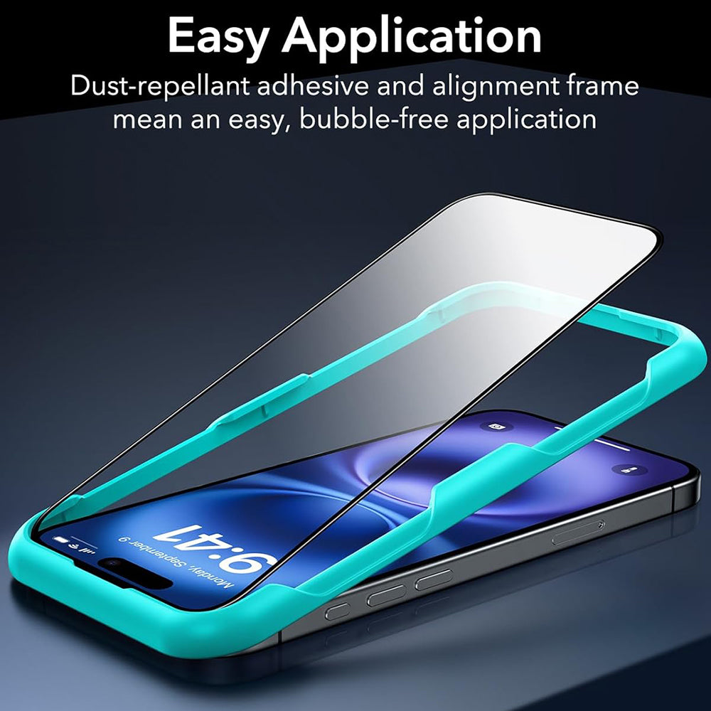 Folie de protectie ESR Tempered Glass compatibil cu iPhone 16, Negru