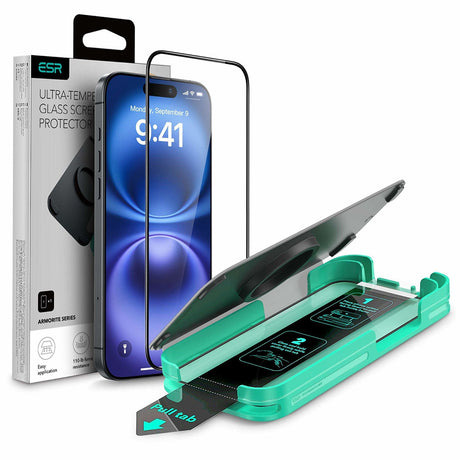Folie de protectie ESR Armorite compatibil cu iPhone 16 Pro, Negru