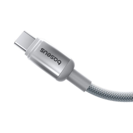 Cablu Baseus Discolor (E0420802), USB-A to USB-C, 100W, 480Mbps, 1m, Argintiu