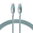 Cablu Baseus Discolor (E0420700), USB-C to USB-C, 100W, 480Mbps, 1m, Albastru /Green